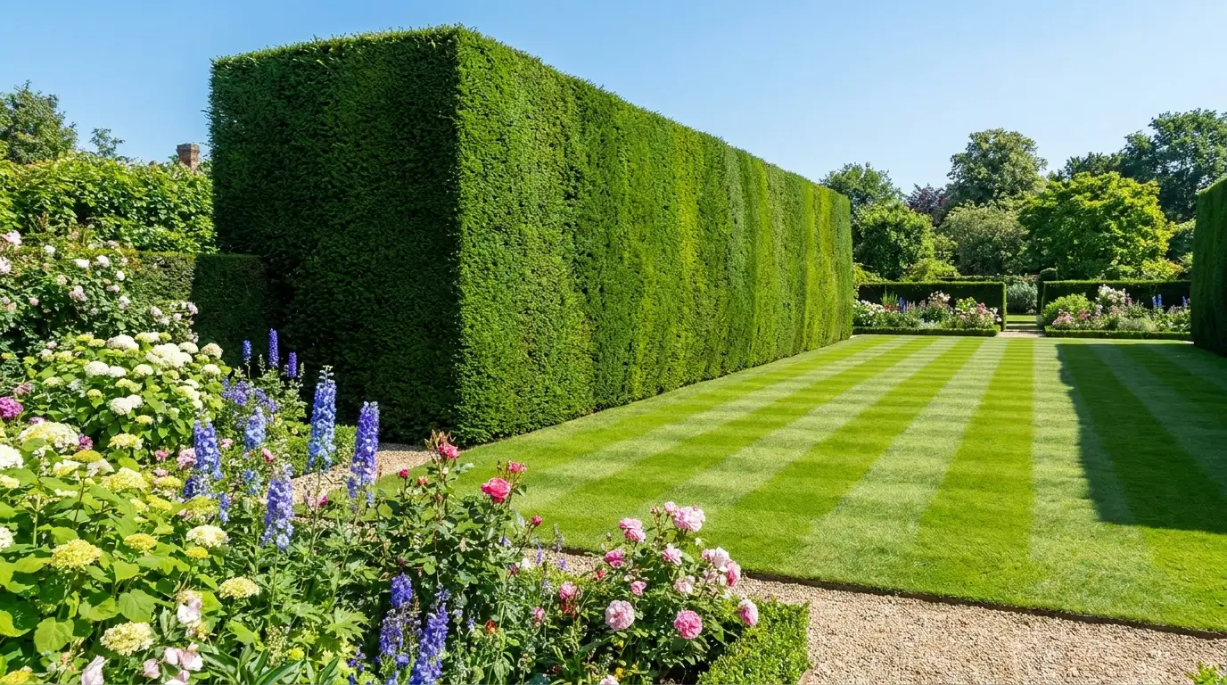 Neatly trimmed hedge